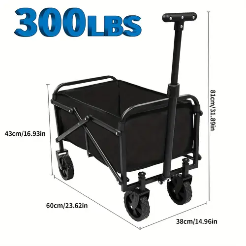 extra large size 300 450lbs large capacity foldable storage vehicle heavy duty foldable vehicle large capacity camper with all terrain wheels camping toy cart sports barbecue carrying food