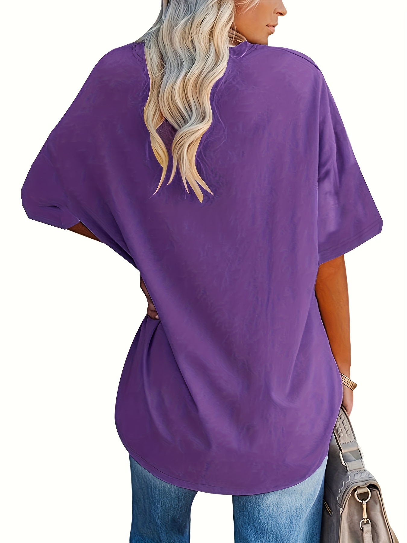 Plus Size Solid Simple T-Shirt, Casual Crew Neck Short Sleeve T-Shirt, Women's Plus Size?Clothing