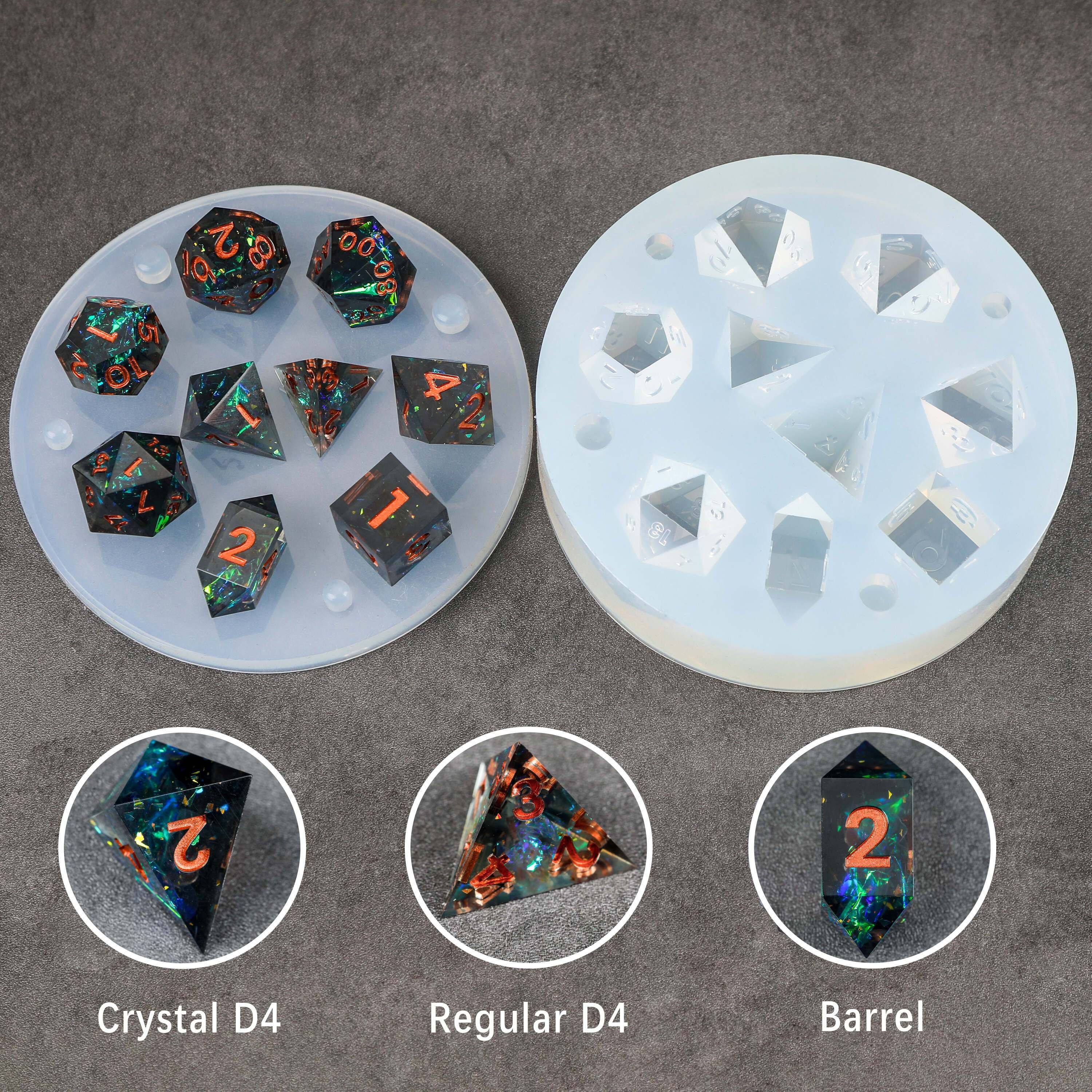 

9 Cavity Dice Silicone Mold Suitable For Professional Jewelry Dice Diy Players, Made Of Solid Silicone, For Candles, Resin, Uv Rubber Material Products