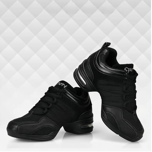 zapatillas de y transpirables para mujer con perforada y placa de - zapatillas de jazz de adecuadas para ballet, tap, hip-hop, gimnasio, uso casual - punta redonda con cordones - calzado de rendimiento