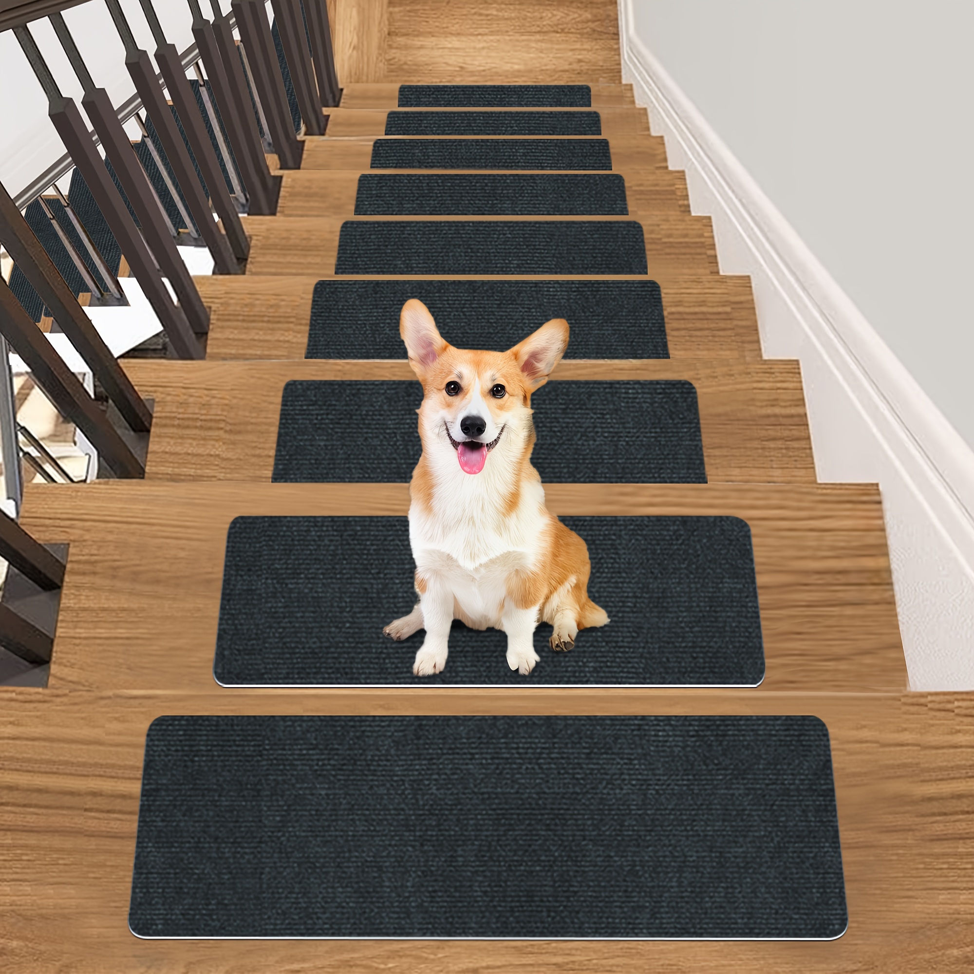 Alfombra antideslizante para peldaños de interiores, lavable, alfombras  para escaleras de alfombra, alfombras para peldaños de escaleras, con parte