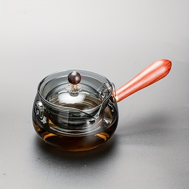 1pc high borosilicate heat resistant glass side handle teapot 500ml large capacity rotating tea   insulating glass tea kettle Product details 0