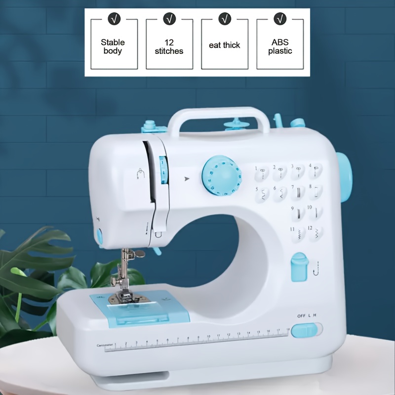 

12-needle Portable Electric Sewing Machine With Overlock Function, Button Sewing, Thread Winding And Accessories, 100v-130v, Us Plug 1pc Portable Mini Hayzbao202