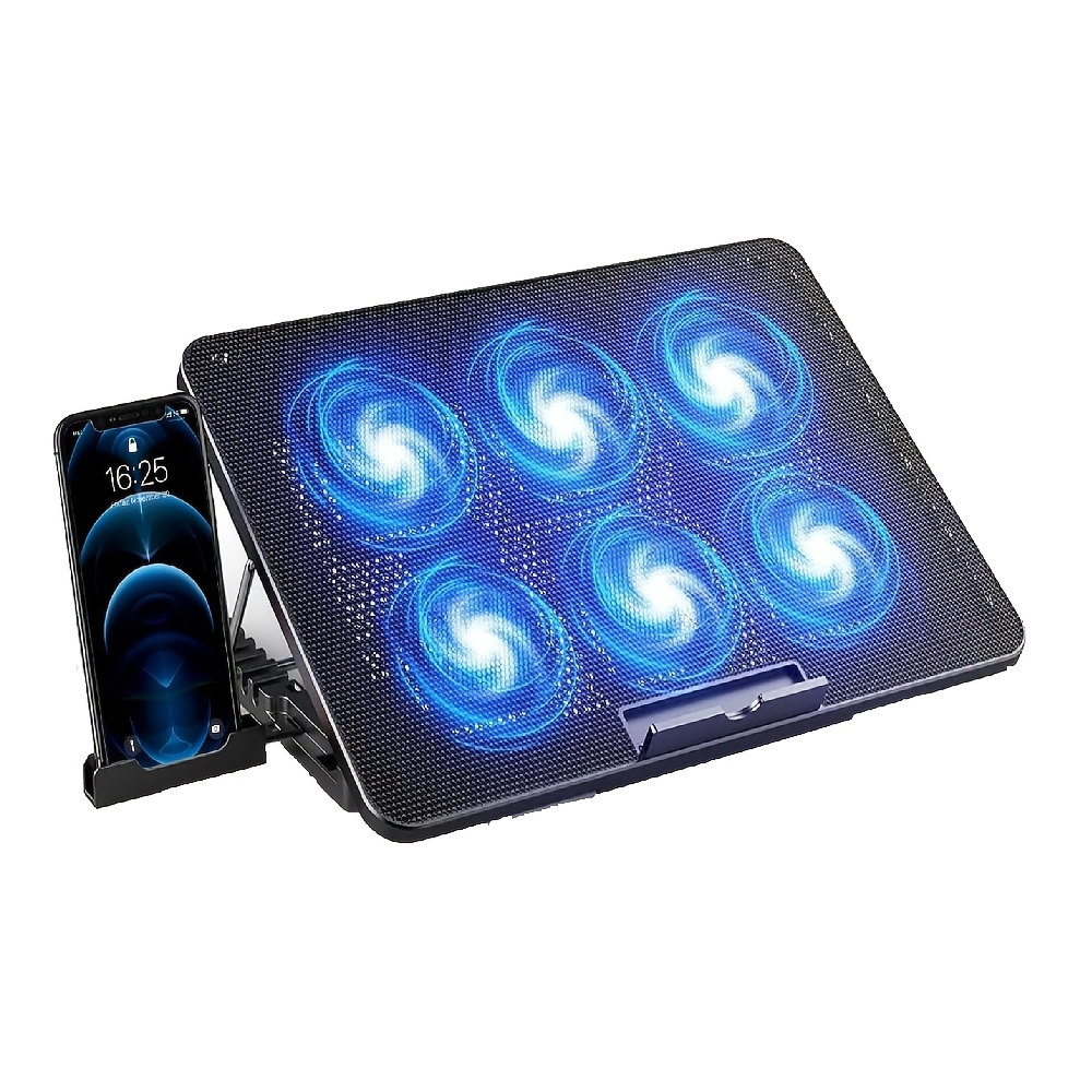 TEMU Laptop Cooling Pad Holder, Adjustable Height, 2 Usb Ports, Suitable For 12-17 Inch Laptops (black), Fast Cooling, Suitable For Office And