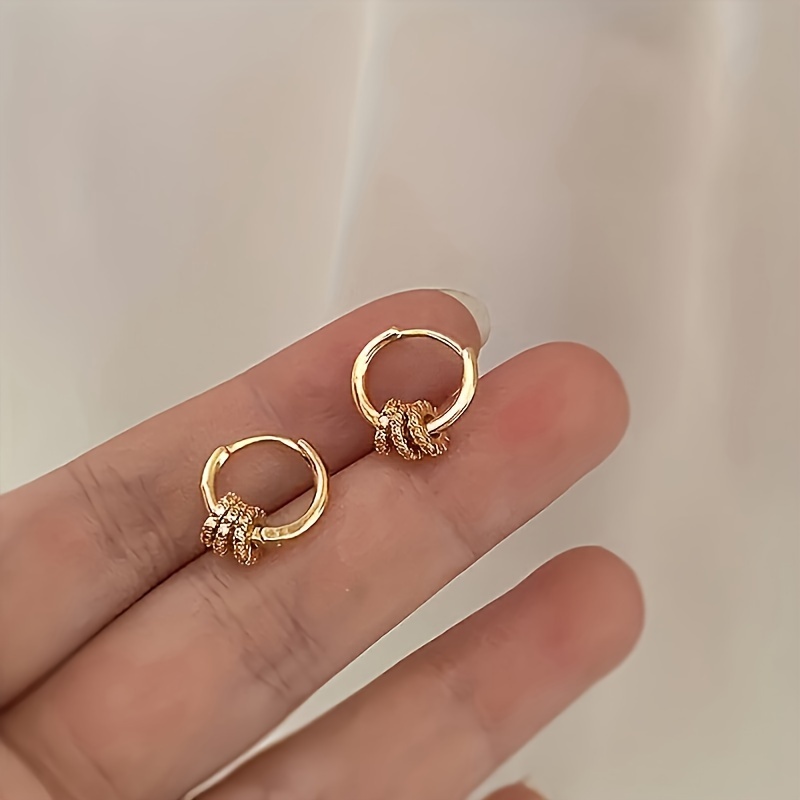 

1 Pair, Earrings, Versatile, Luxurious And , Copper, Suitable For Daily Date Gifts, Graduation Season