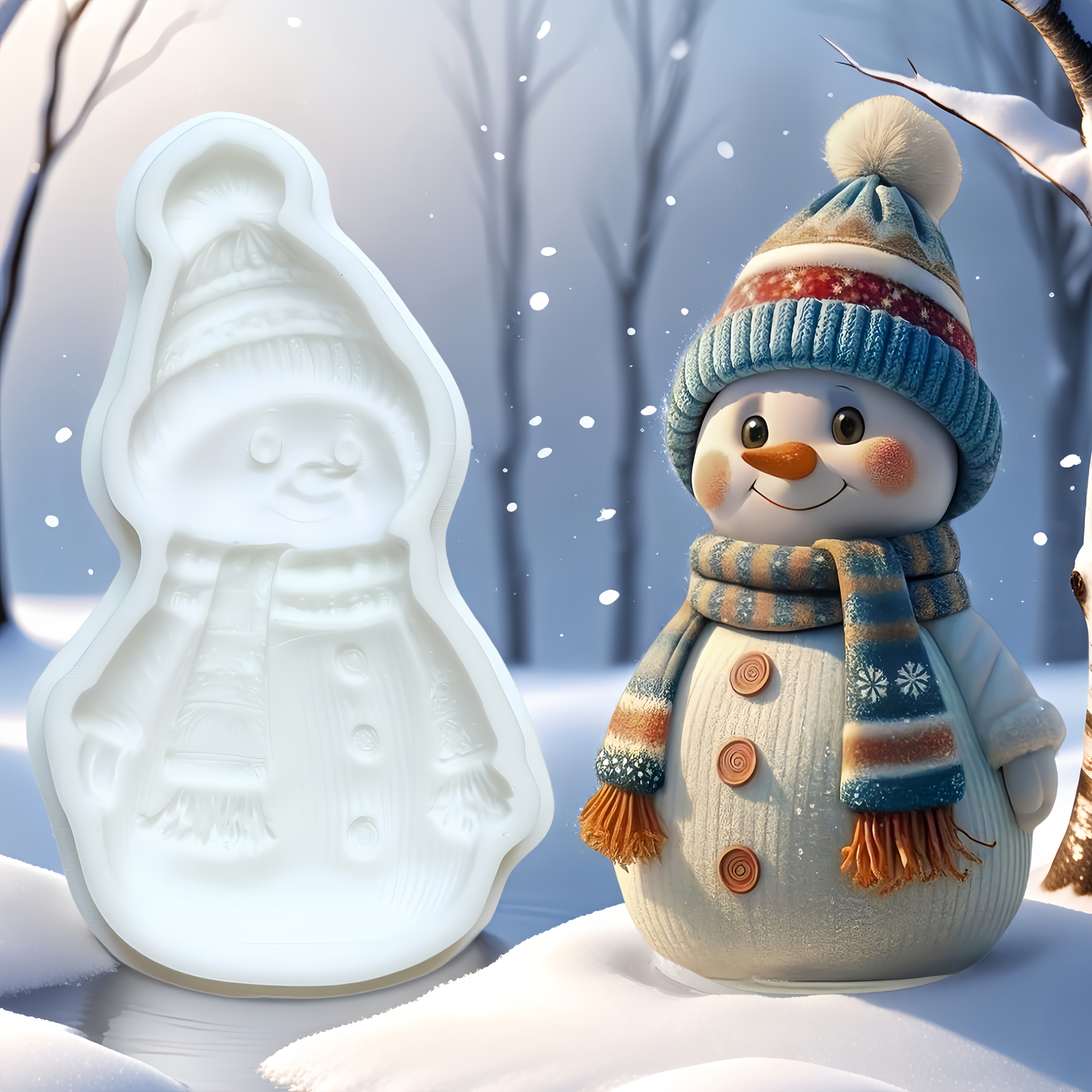 Multiple Snowman Shaped Baking Molds, Cute Snowman Creative Cake Molds, Gummy And Fondant Molds, Candy Molds