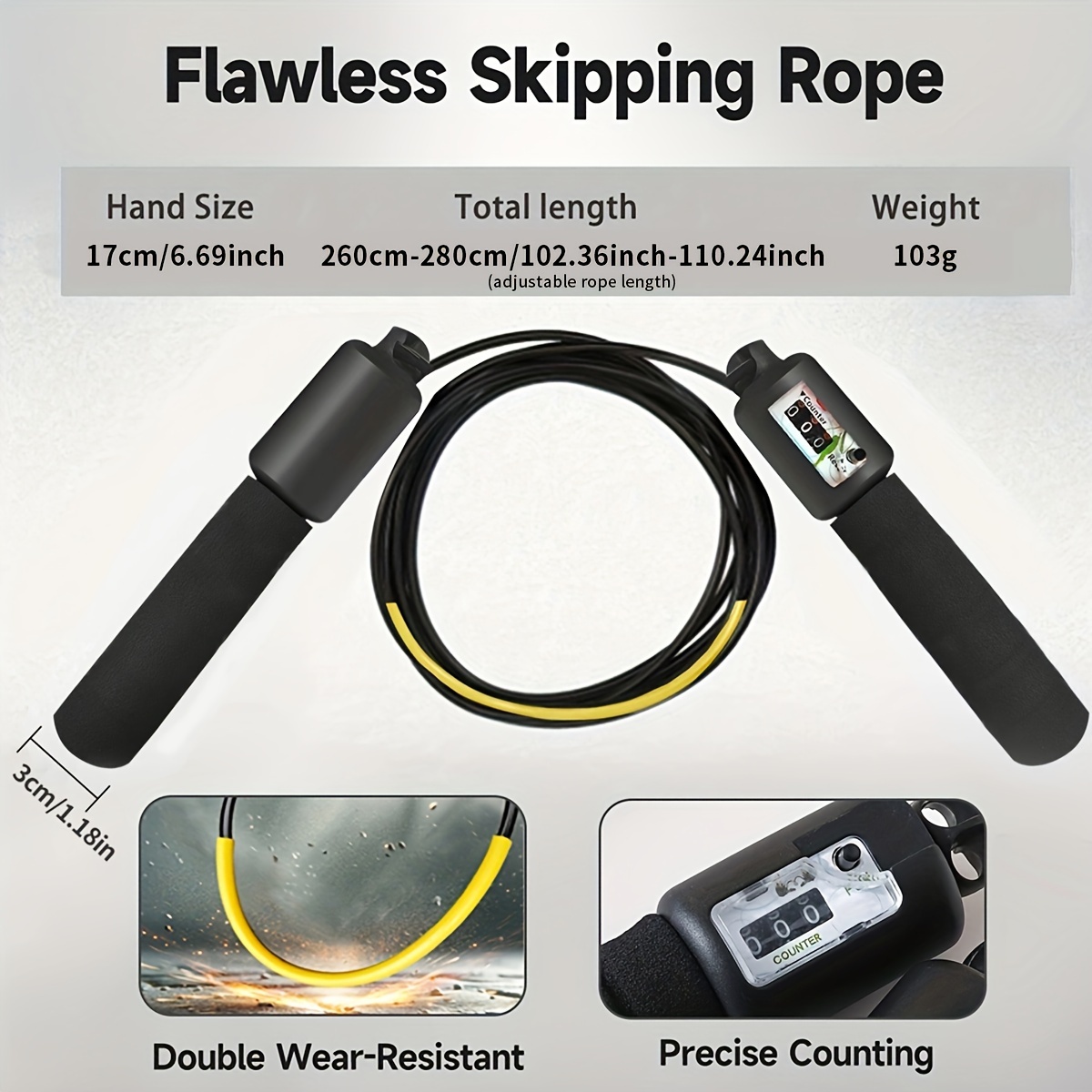 1pc   adjustable skipping rope jump rope with counter suitable for fitness training fat burning details 3