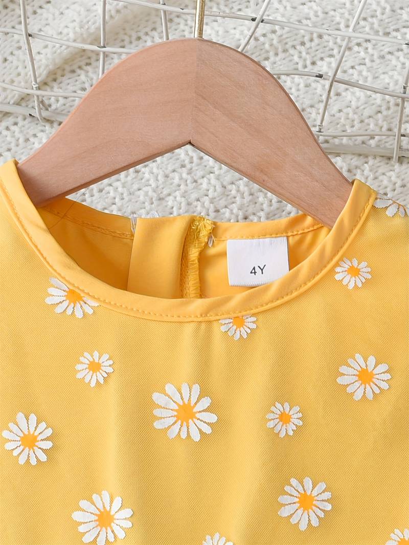 Tuta Corta Koton Per Bambina, Maniche Corte, Scollo Rotondo, Tessuto Spugna, Vita Regolabile, Giallo (155, 5/6 Anni)