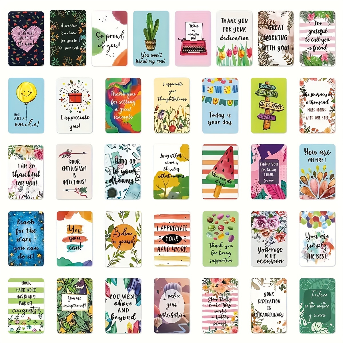 

72 Encouragement Cards - Handwritten Lunch Box Cards - Office Supplies - Card Stationery