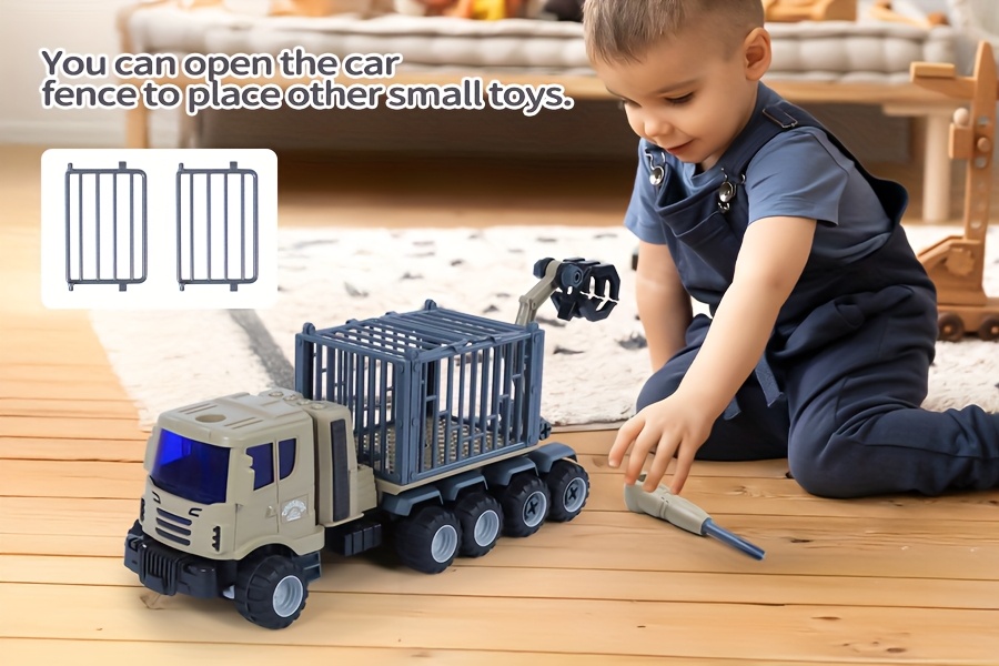 Truck Toy For Kids6-12 Ages, Transport Vehicle Carrier Car Toys, With Lights And Music, Simulates Digging Actions, Suitable For Boys, Girls And Children, Halloween Gift
