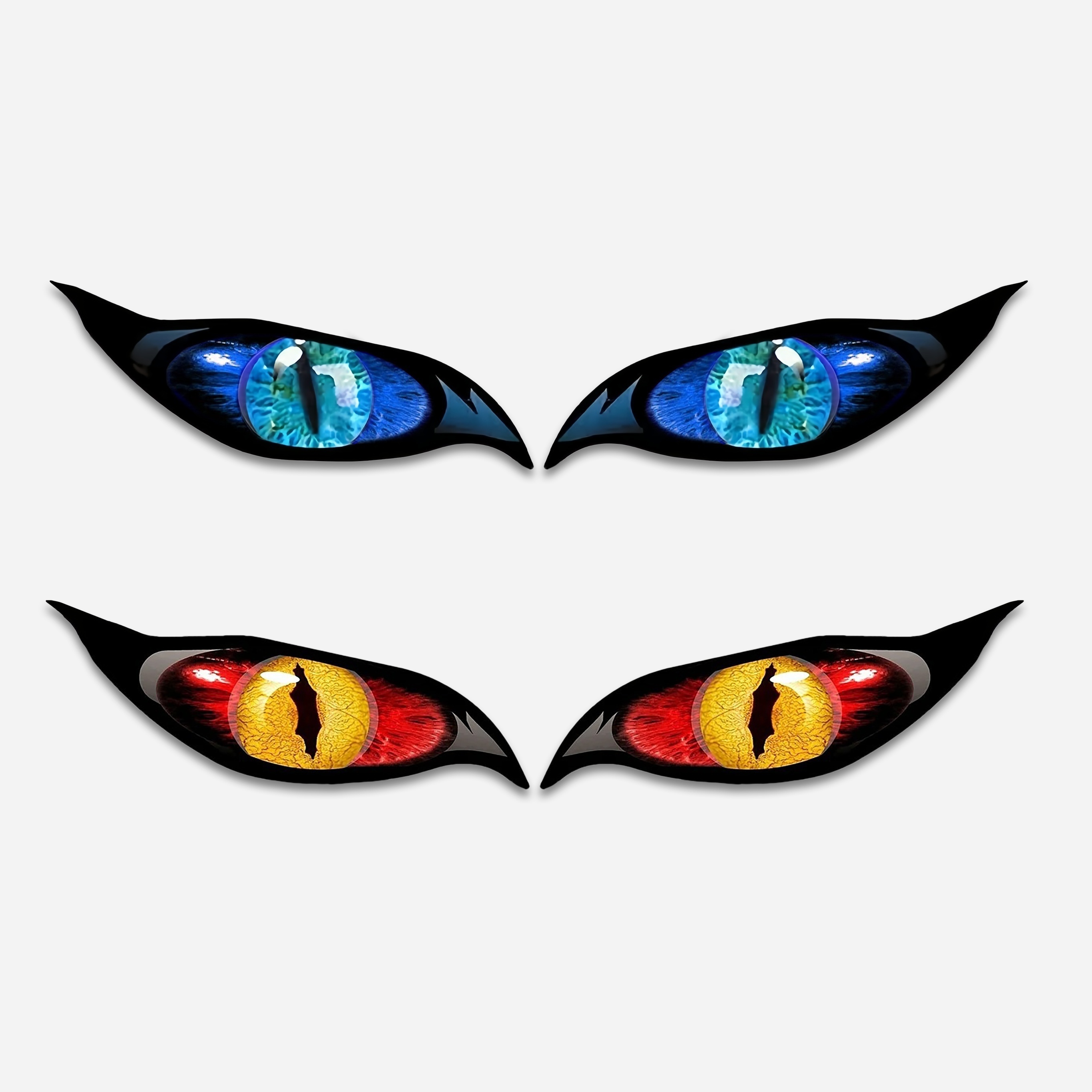 

2-in-1 Of Different Color Demon Zombie Eye Stickers, Suitable For Car Mirror Motorcycle Helmet Stickers - Waterproof Pvc Stickers | For Halloween Decorations, Halloween Night Gifts, Christmas Gifts