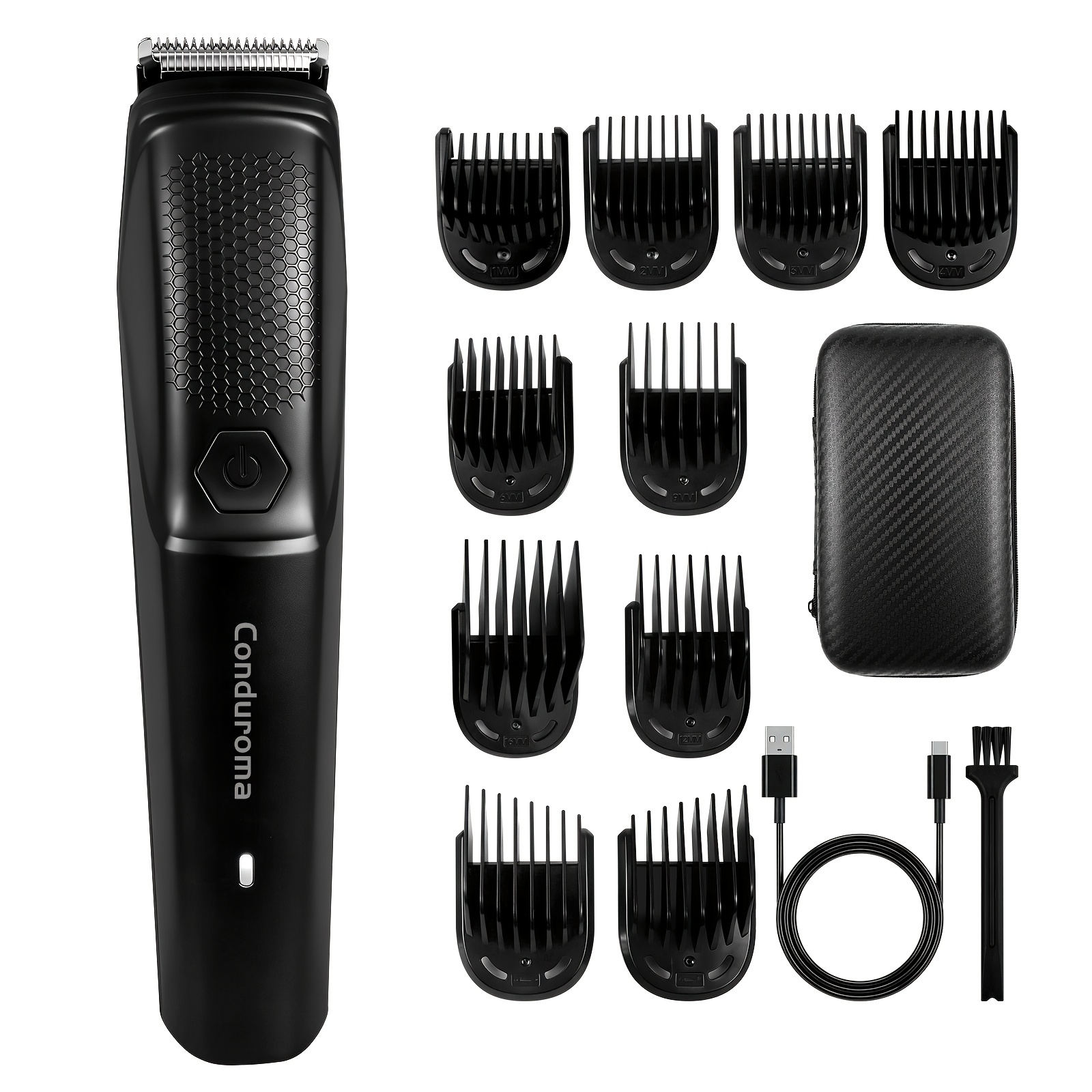 TEMU Tondeuse à barbe pour hommes, rasoir électrique pour moustache, visage, styliste de barbe, outil de toilettage pour barbe pour hommes, recharge
