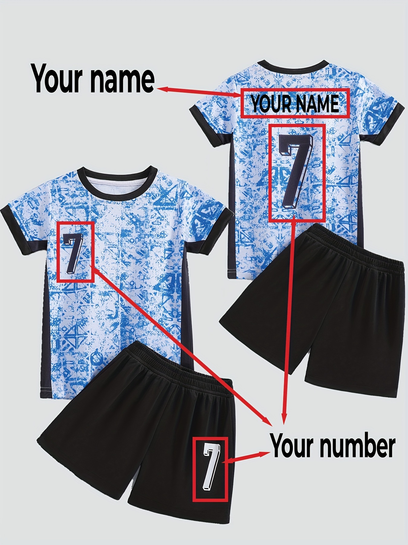 Babyfoot Enfant Tshirt Personnalisé Maillot Football Personnalisé Enfant/Adulte - Avec Nom, Numéro, Logo - Set T-shirt, Short, Chaussettes Maillot De Foot Maillot Foot Enfant