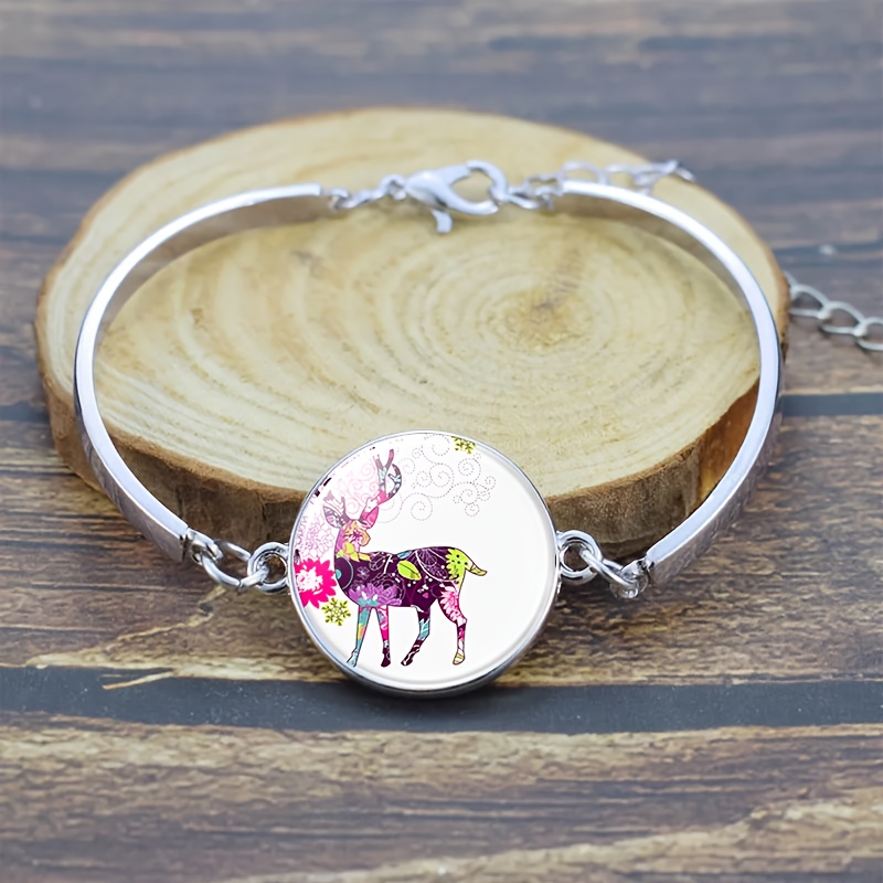 4pcs Creative Floral Deer Pattern Jewelry Set
