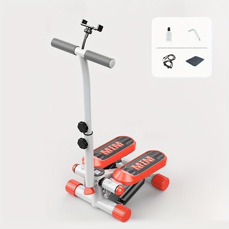 350lbs Capacity Hydraulic Stair Stepper - Compact Cardio Machine With Resistance Band And Calorie Counter - Perfect For Home Workout