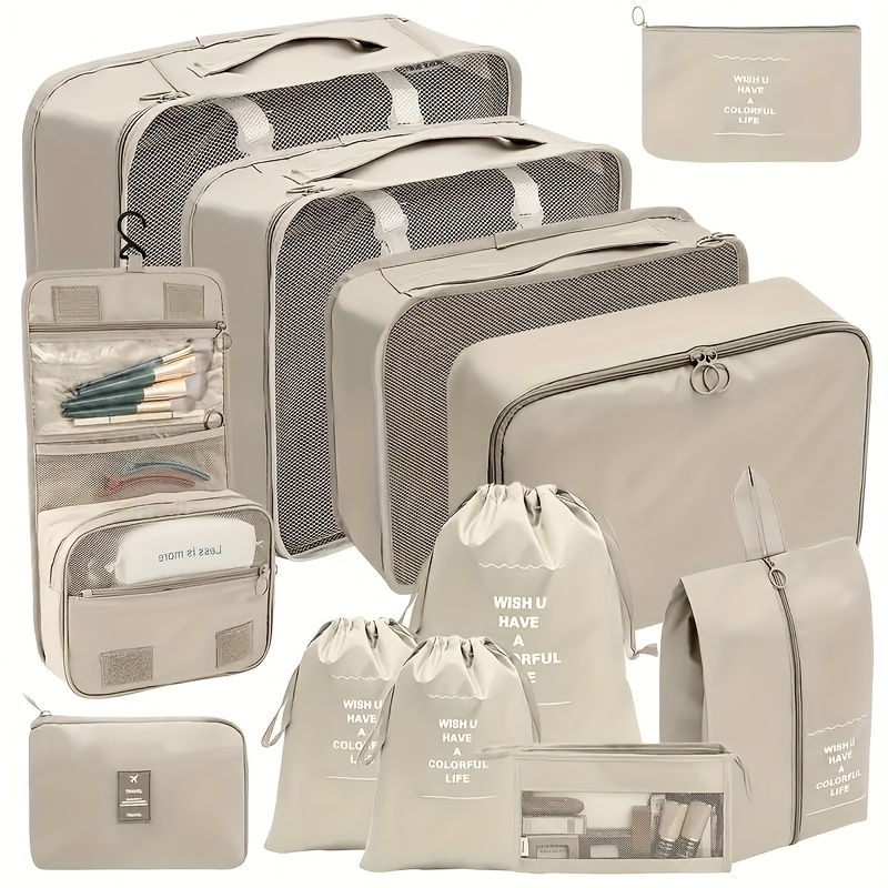 

12pcs Organizer Set, Packing Cubes , Toiletry Bag, Clothing & Underwear Storage Pouches, Luggage