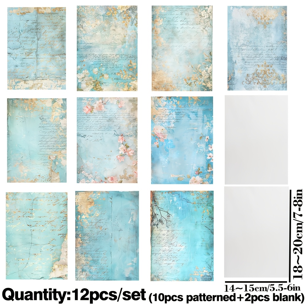 E-shop 1 Packung Vintage säurefreies , halbtransparentes hochwertiges säurefreies Bastelpapier, Blue Ocean Briefpapier-Serie, 2D flaches
