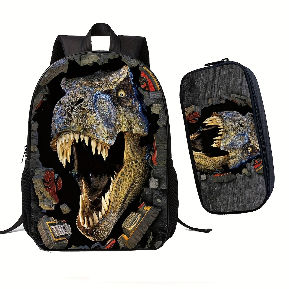 

2pcs Animal Dinosaur Backpack, Student -reducing School Bag Pencil Case, Outdoor Bag