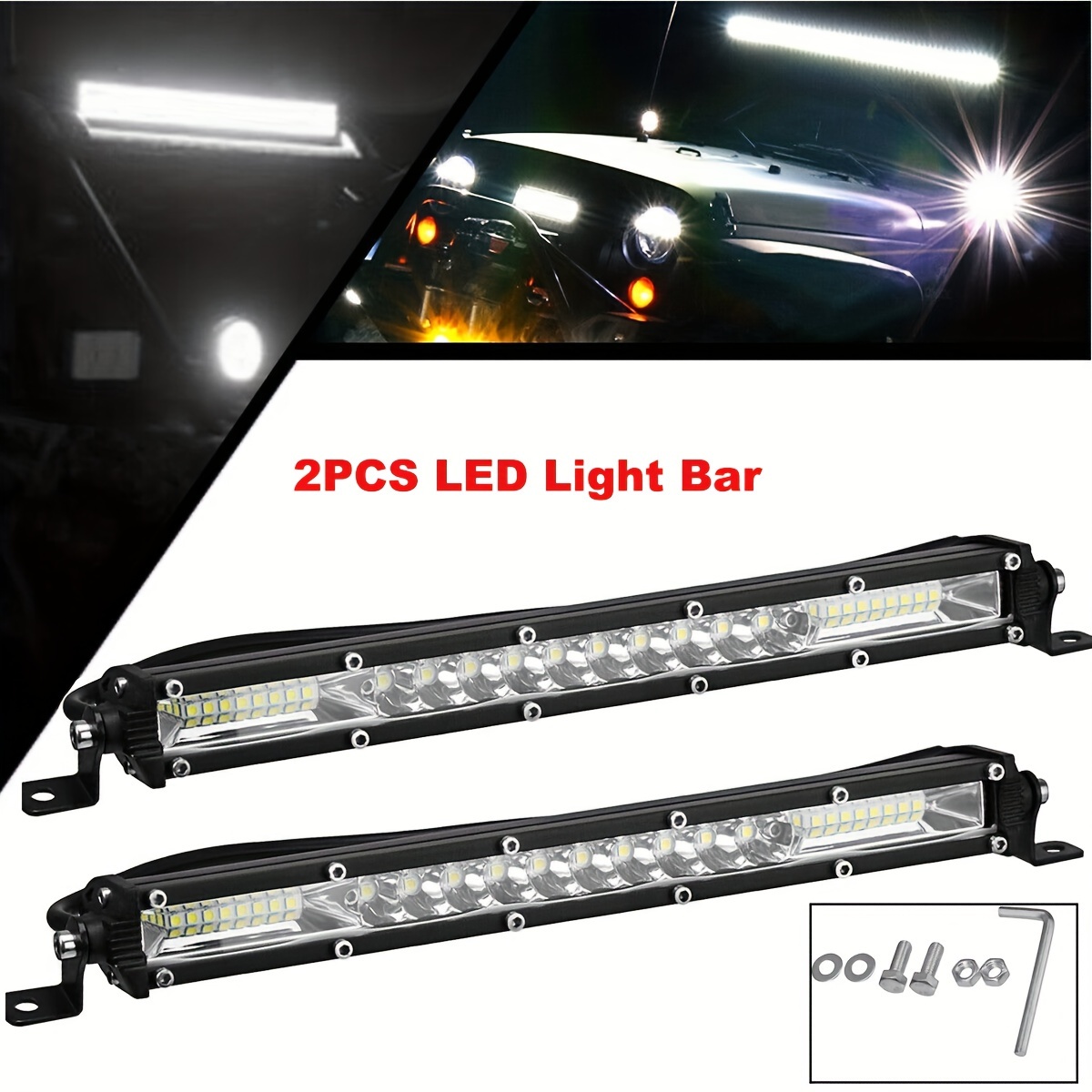 Led Work Light Ultra thin Single Row Led Light Bar Suitable - Temu