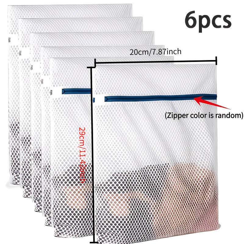 TEMU Lot de 6 sacs à linge à larges 7,87 po x 11,42 po, respirante réduisant les accrocs et la déformation au lavage en machine, convient à , aux