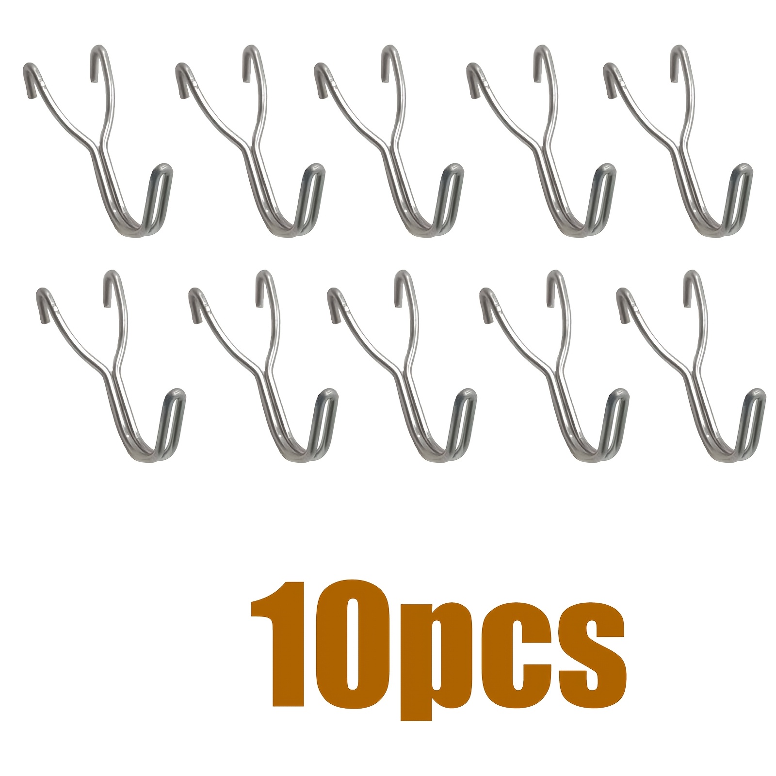 TEMU 5/10pcs Crochets de panneau perforé, Crochets en J argentés, Ne tombent pas pour mural de panneau perforé, Panneaux muraux de panneau perforé,