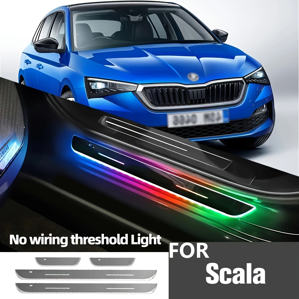 For * For Scala 2018-2023 2019 2020 2021 2022 Car Door Sill Light Logo LED  Welcome Threshold Pedal Lamp Accessories