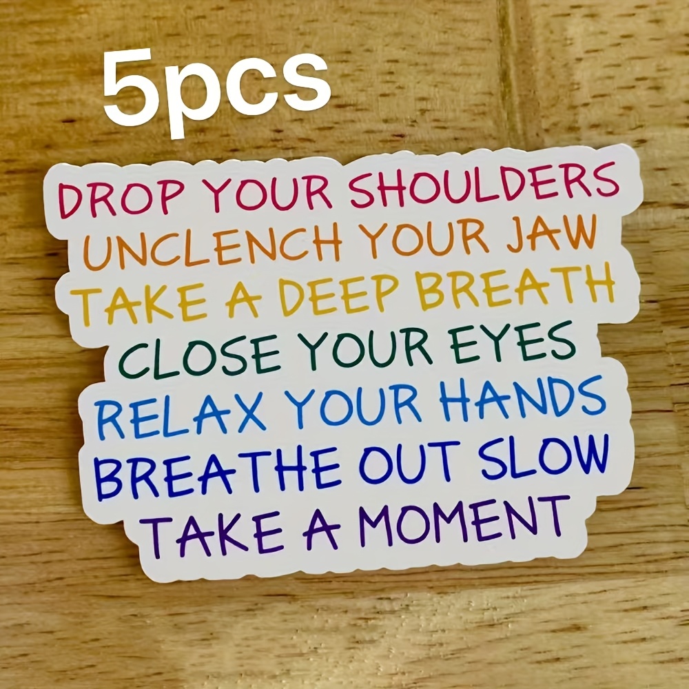Reminder Tape For Relaxation - Mindfulness Sticky Notes - Mental Health Self-care Tips For , Journals, And Scrapbooks - Paper Materials - Includes Messages Like 'relax Your Shoulders, Your Jaw.'