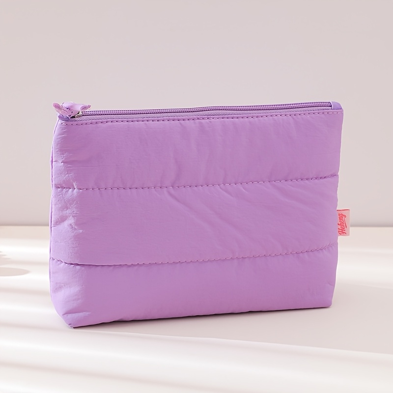 Macaron Color Cloud Makeup Pouch, Soft Quilted Storage Bag
