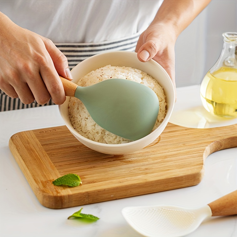 Silicone Rice Potato Server Wooden Handle Durable Heat Temu
