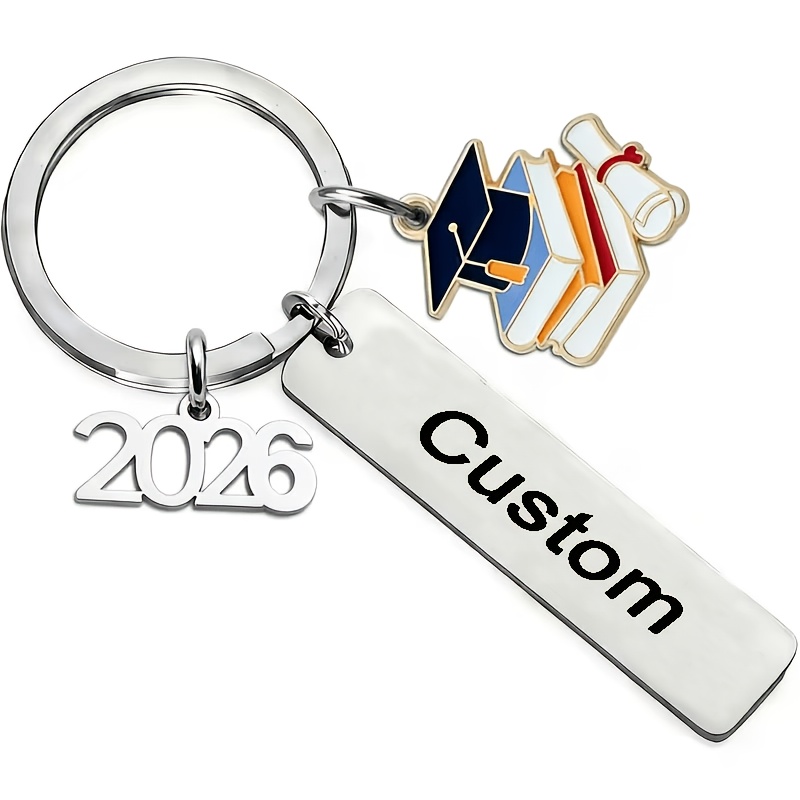TEMU Portachiavi personalizzato con incisione 2026 per laurea, 10 pezzi, portachiavi con /messaggio personalizzato per bomboniere di festa di laurea,