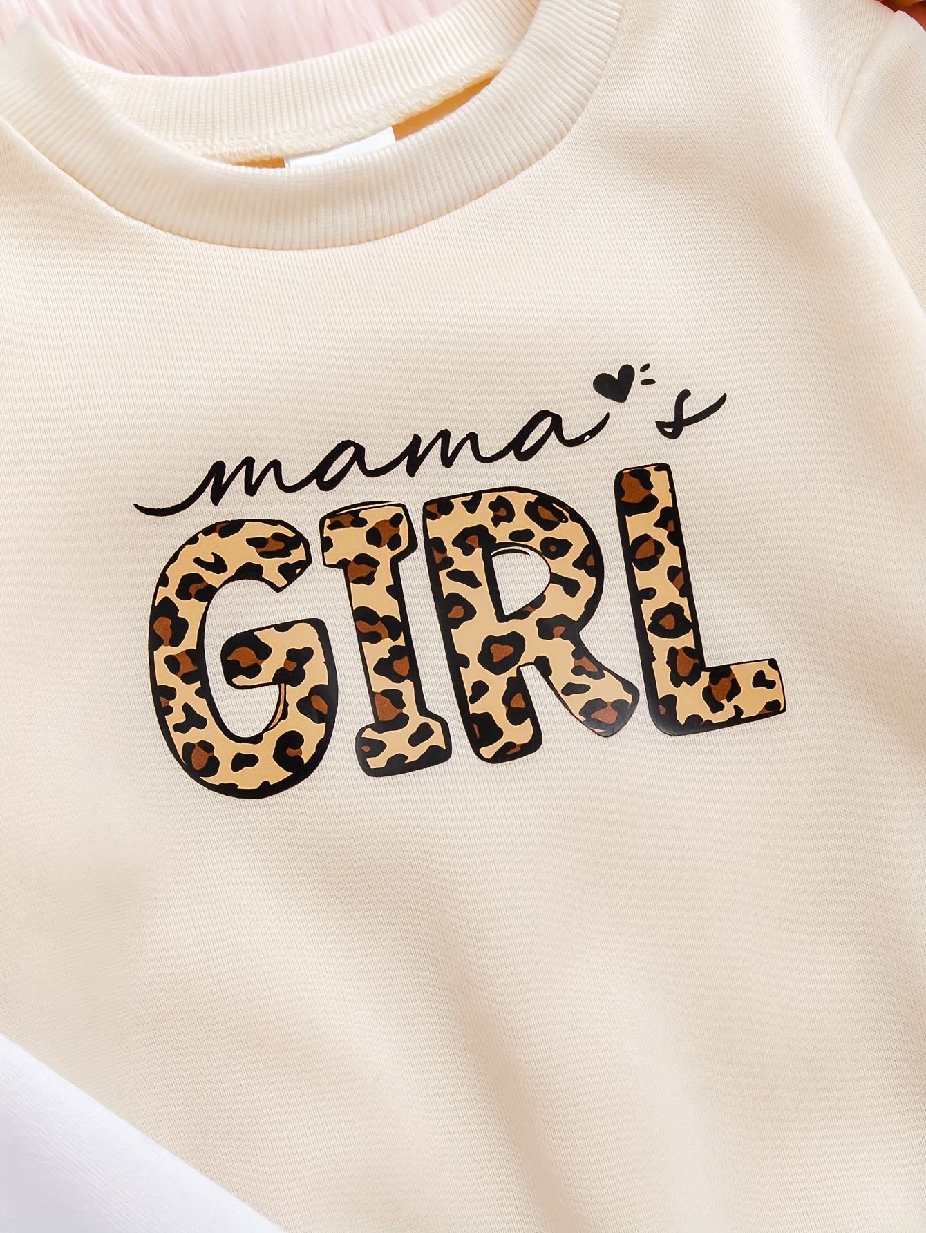 3 stuks 2J-7J Meisjes Casual Ronde Hals Lange Mouw Geborstelde Rib Sweatshirt met Hartjesprint