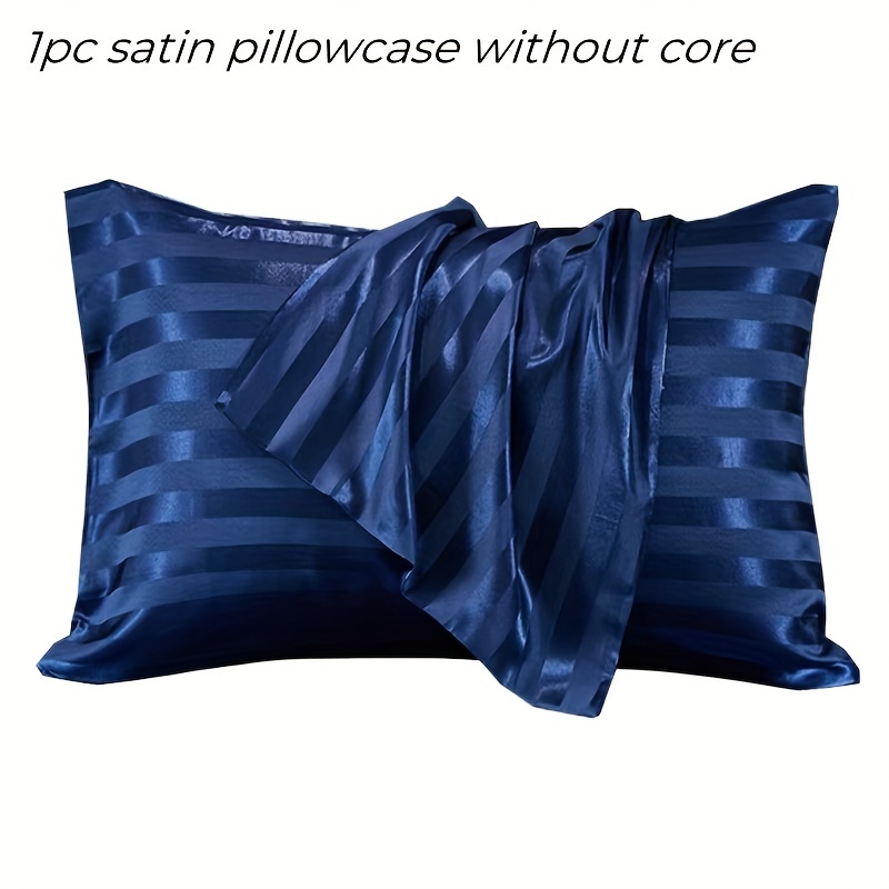 1pc Comfortable and Breathable Striped Satin Pillowcase - Envelope Closure - Soft and Skin-Friendly