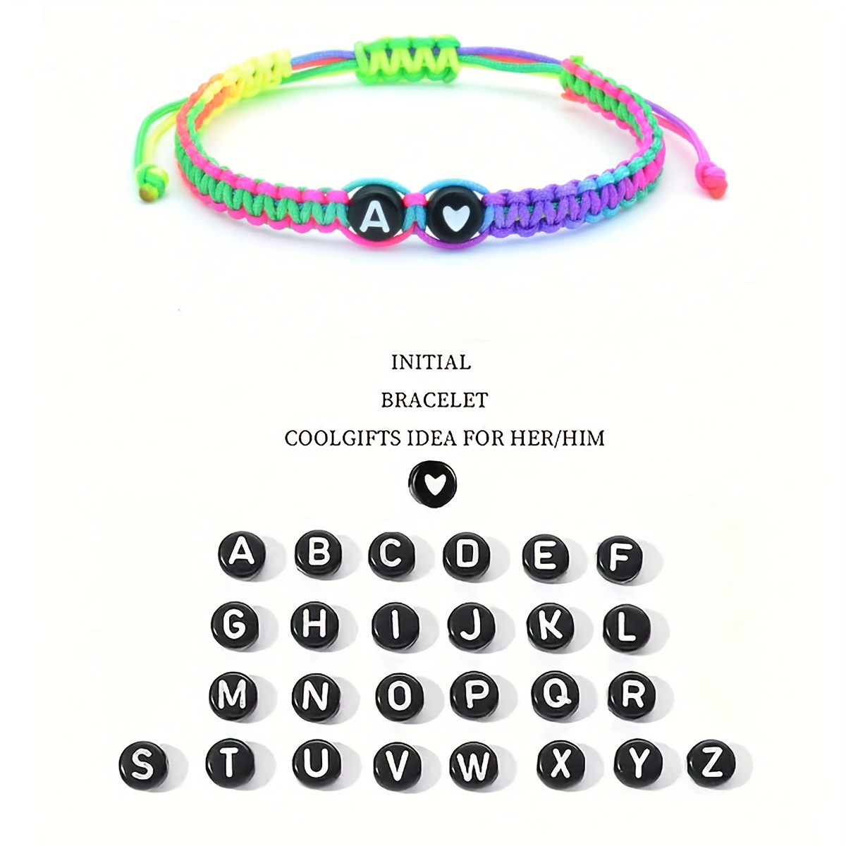 A Initial Braided Bracelet Teen's Graduation Birthday Gift Jewelry