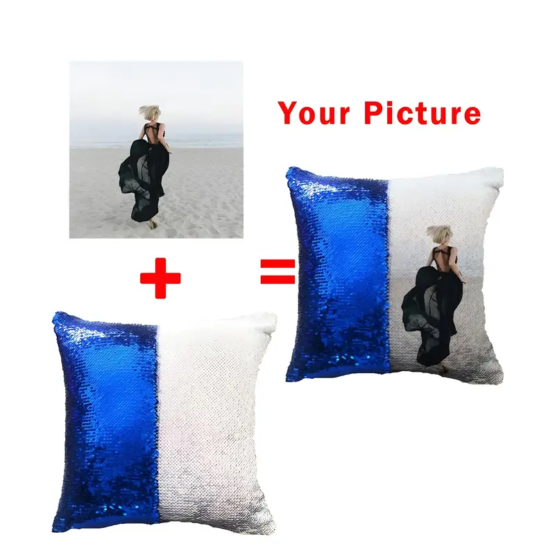 1 sequin pillow cover personalized photo sequin cushion cover decorative pillowcase photo pillowcase sequin pillowcase fathers day gift mothers day gift living room sofa decoration pillowcase photography pillowcase wedding essential valentines day gift anniversary gift birthday gift gift for mom wife girlfriend Product details 1