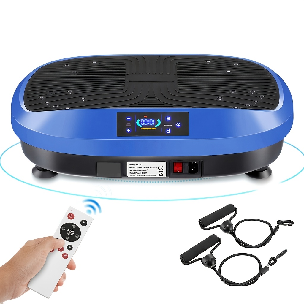 Intelligent Vibration Plate With Remote Control, 120 Adjustable Levels, Quiet Motor, Full Platform With Resistance Training, 120kg, Home Workout Equipment, Without Battery