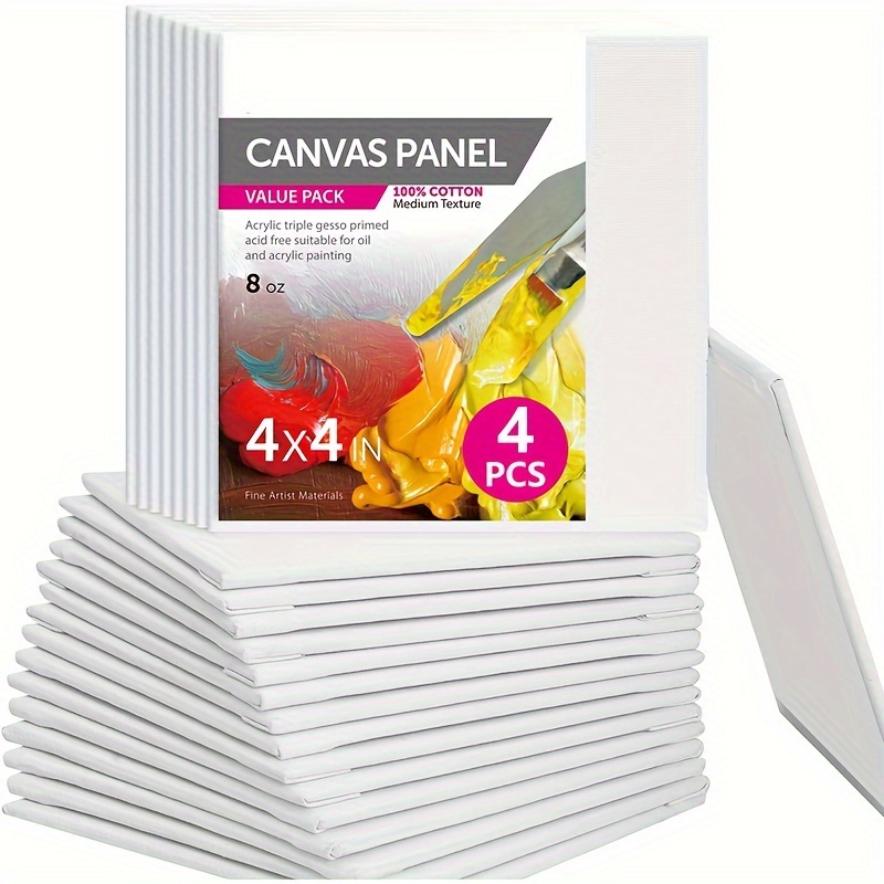 

4pcs 4x4 Small Panels - -, -free Boards For Painting, Blank