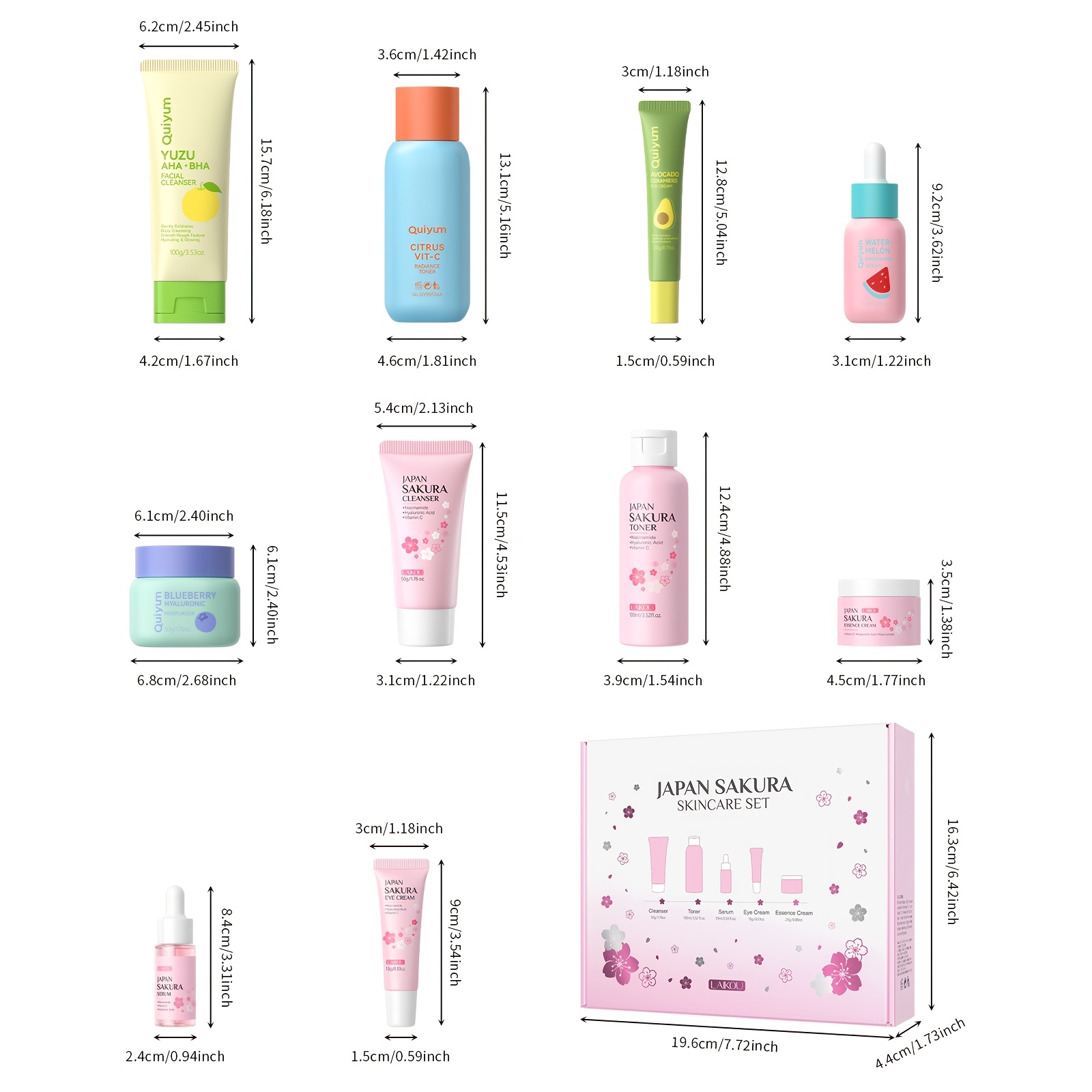 Day and Night Skincare Set with Fruit and Sakura