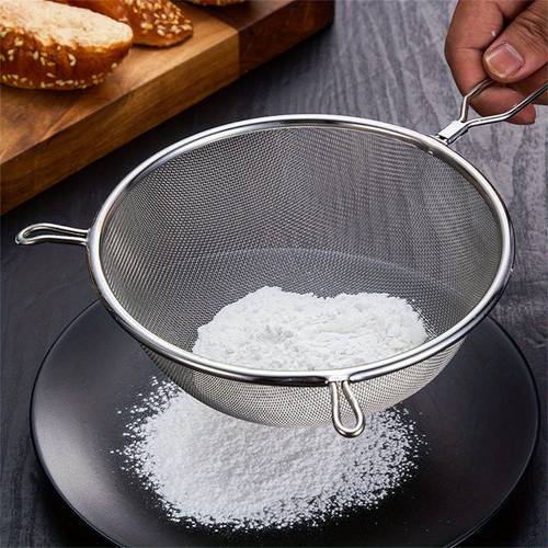 1pc fine mesh drainer stainless steel colander drainer soy milk juice filter mesh sieve kitchen oil filter with handle home kitchen items tools and tableware
