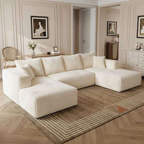 131 8 inch oversized sofa multi use floor sofa for living room bedroom bar game room no soft striped corduroy fabric deep seat comfy lounge sofa large size family gathering couch