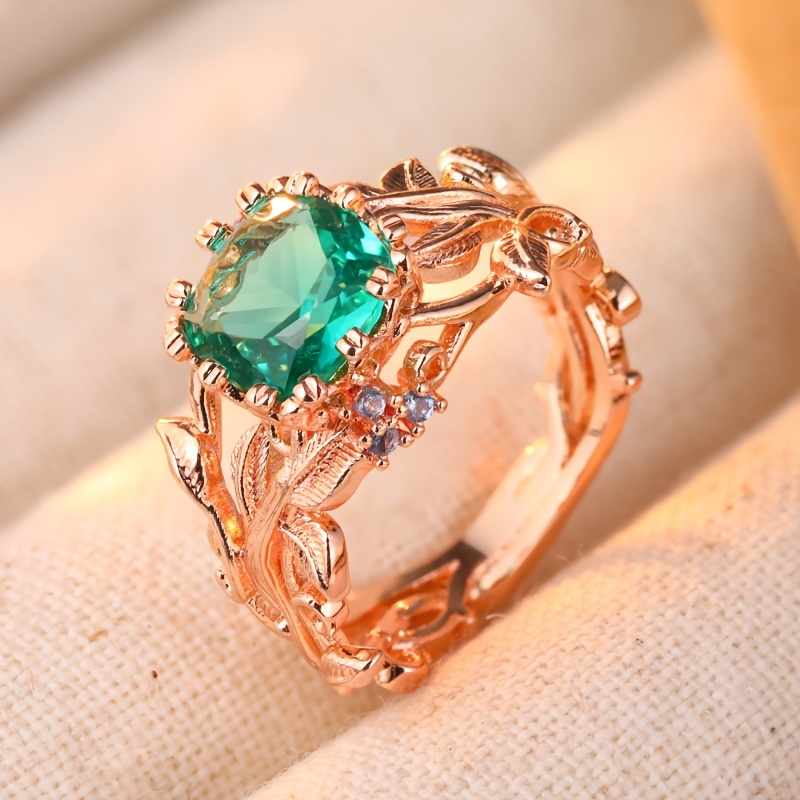E-shop Eleganter kupferfarbener Ring mit Zirkonia, Geburtsstein für , vielseitig einsetzbar für & Party, ideales Geschenk für Sie, geeignet für das