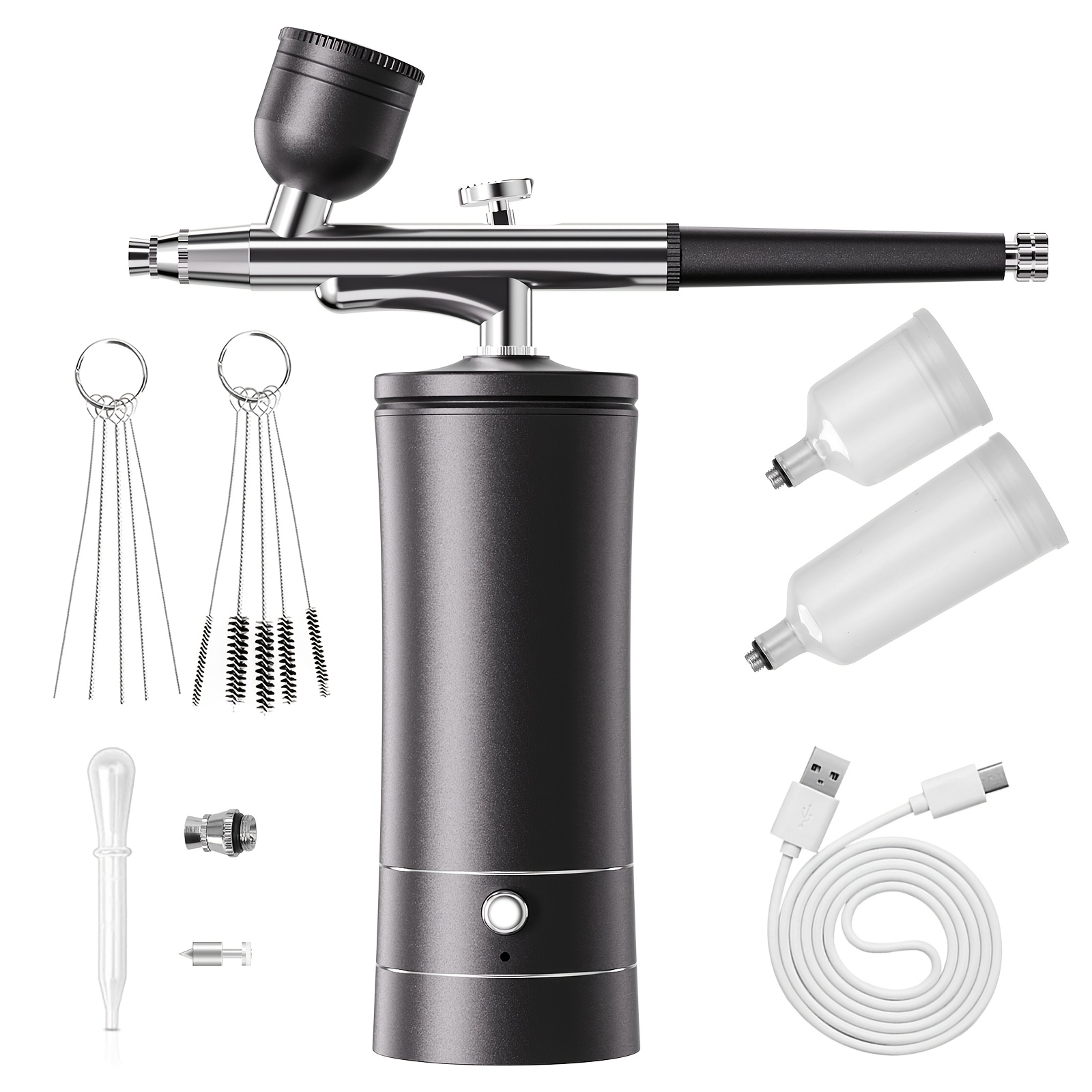 TEMU For Nail Airbrush Portable Airbrush Kit With Compressor High-pressure Rechargeable Air Brush Spray Machine With 0.3mm Nozzle For Painting Makeup