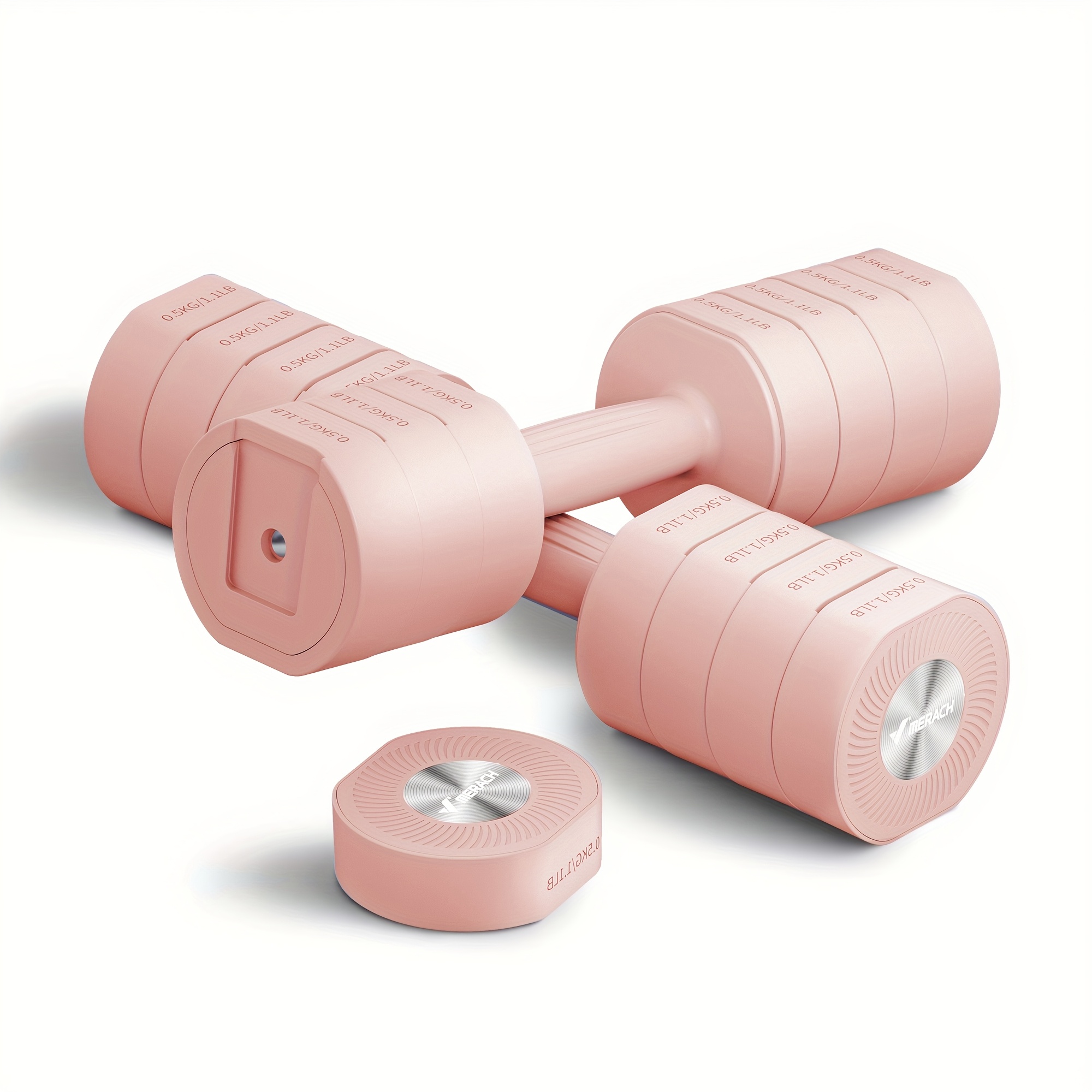 Adjustable Weight Dumbbell Set Of 2 - Hand Weights With Macaron Colors (//), Multi-level (2.2/4.4/6.6/8.8 Lbs Each) - Women' Home Gym Equipment, Workout Gift Suitable For Home, Gym, Or Office Use