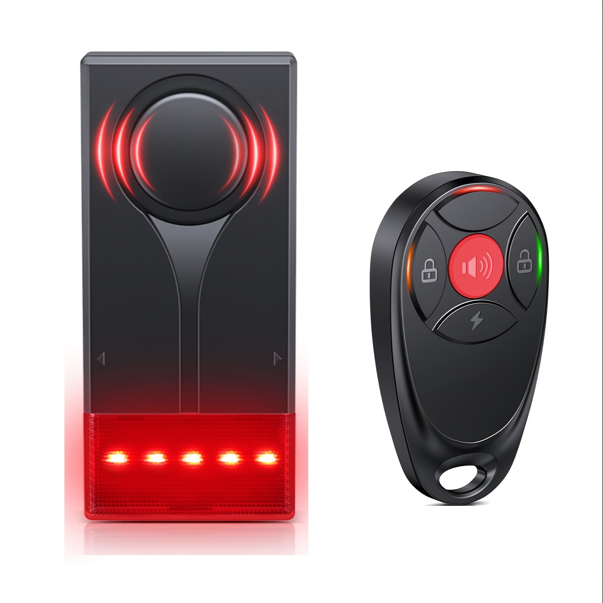 TEMU Anti-theft Vibration Alarm, 108db Car Vibration Sound & Light Alarm, Wireless Remote Vibration Sensor Car Alarm Vehicle Security Alarm System