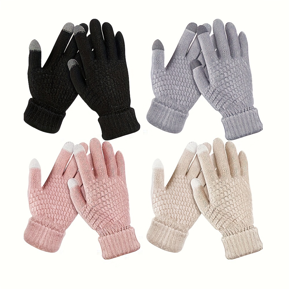 

Winter Knit Gloves - Thick, Warm & Stylish With Plus Velvet Lining For Men And Women