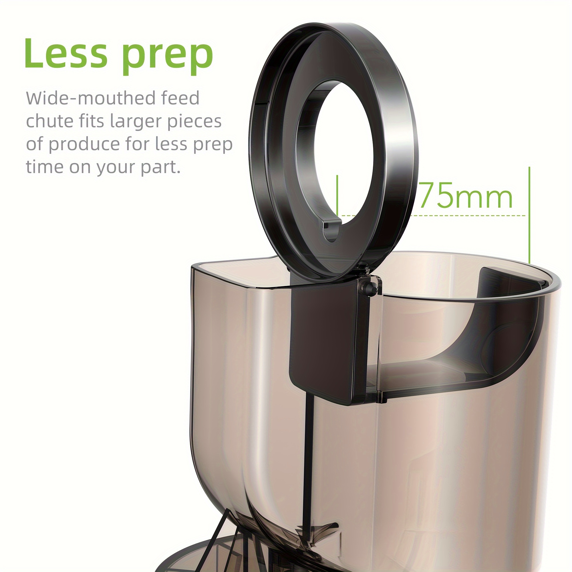 wide chute slow masticating juicer bpa free cold press juicer blender fit whole fruit and vegetable details 7