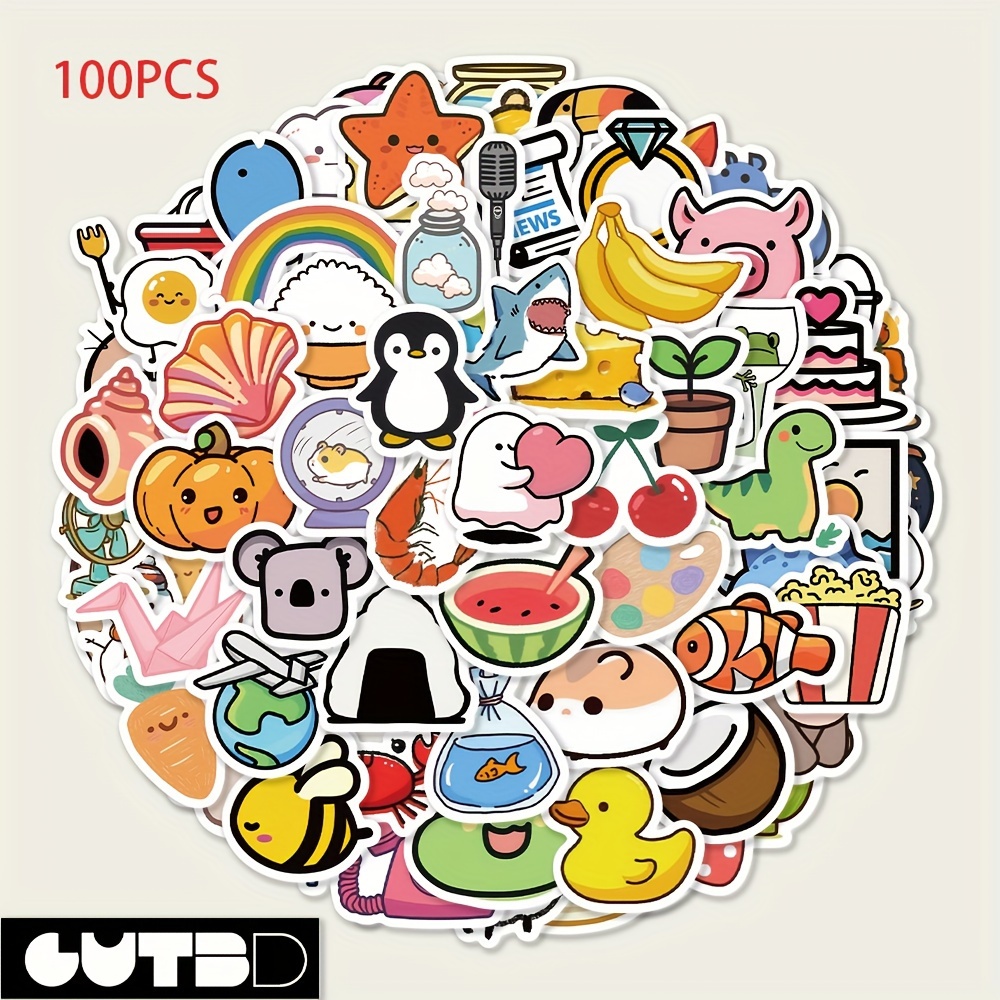 Gutbd 100pcs Cute Chibi Stickers - Creative Diy Decals For Notebooks, Phone Cases, Guitars, Stickers