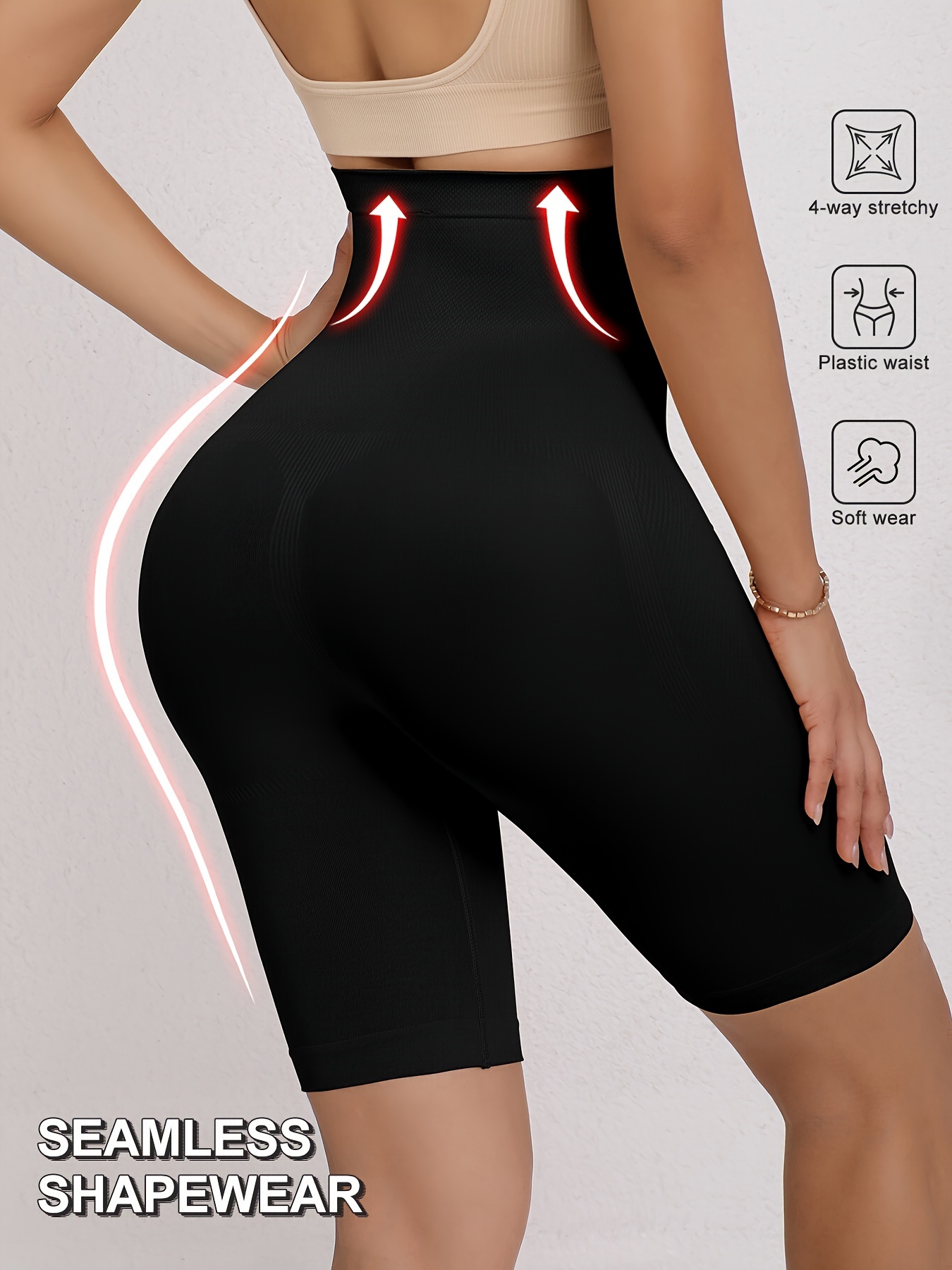 2pcs shorts moldeadores de cintura       mujeres - control de abdomen,   glúteos, pantalones antifriction, ropa   con cinturón plástico, diseño elegante, moda faja,   5