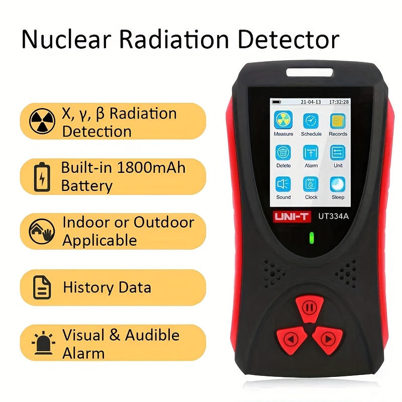   ut334a portable geiger counter suitable for x b y radiation detection alarm meter with radiation detector   use excessive radiation alarm   ray tester