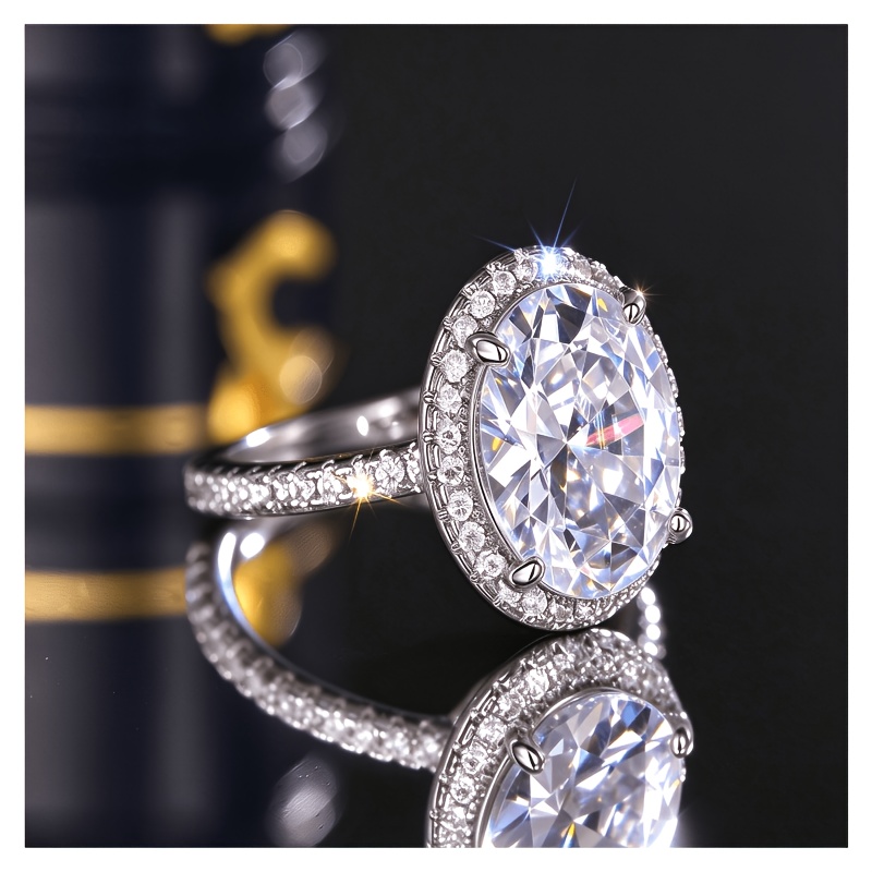 Women's 925 Silver Simple Elegant Ring with Synthetic Zirconia