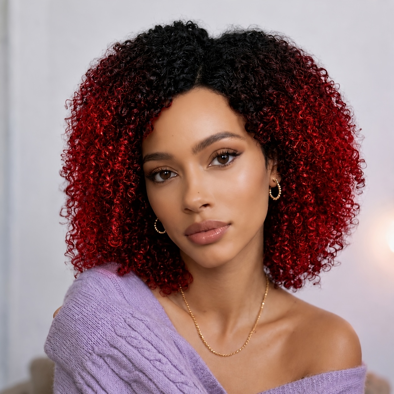 TEMU Perruque en cheveux humains brésiliens pour femmes et hommes - Perruque Bob courte afro crépue et frisée colle avec mèches ombrées, perruque